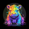 Rainbow Hippo - Diamond Painting Bild (VORBESTELLUNG für Juli 2024)