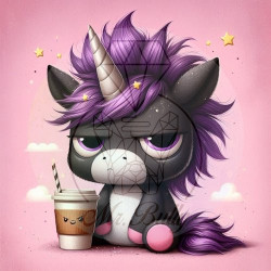 Grumpy Coffeecorn (CB) - Diamond Painting Bild (VORBESTELLUNG für Oktober 2024)