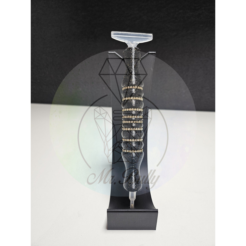 Sofortkauf: DP Stift - Modell 008 black mit gold glitzer - Strasssteine mit gold