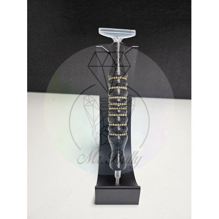 Sofortkauf: DP Stift - Modell 008 black mit gold glitzer - Strasssteine mit gold