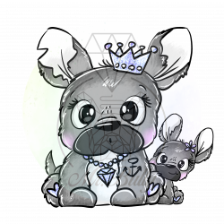 Mama Frenchie - Acrylaufsteller