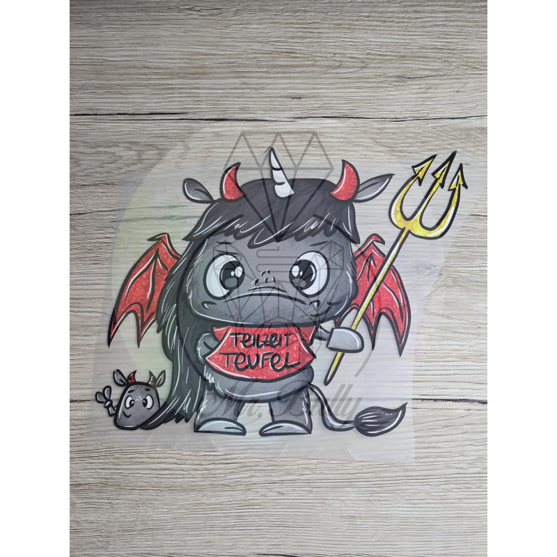 Teilzeitteufel - Bügelbild L