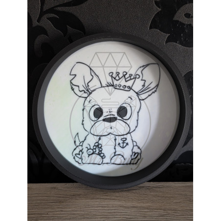 Würfelschale rund „Papa Frenchie“